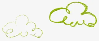 蜡笔绘画云朵免抠