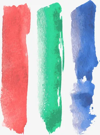 矢量手绘水彩笔触免抠