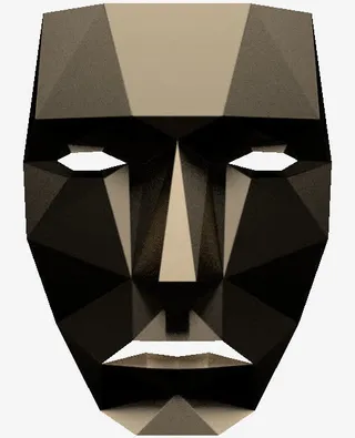 棕色男士金属面具免抠