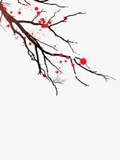 创意水墨梅花免抠
