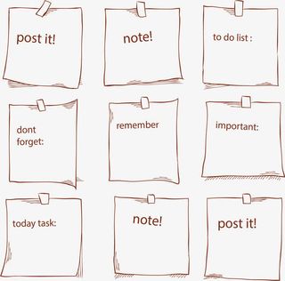 手绘商务手账便利贴免抠