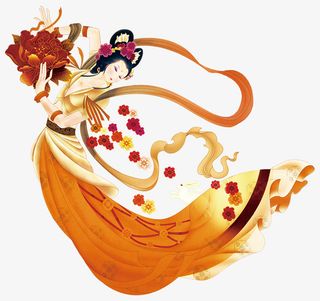 嫦娥飞升奔月图免抠节日中秋节元素