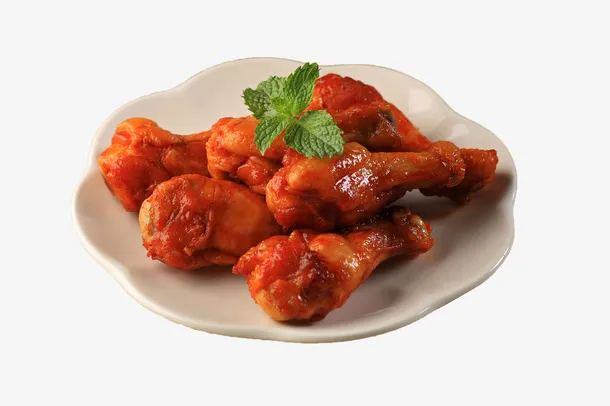 一盘诱人的烤鸡腿免抠