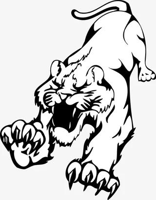 奔跑的老虎矢量图免抠