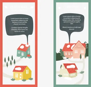 可爱的小房子插画免抠