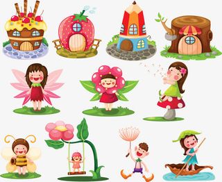 可爱童话卡通矢量矢量素材免抠