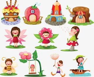 可爱童话卡通矢量矢量素材免抠