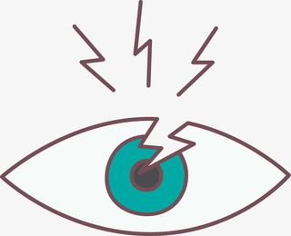 蓝色扁平受伤眼睛免抠