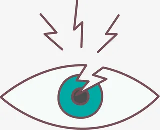 蓝色扁平受伤眼睛免抠