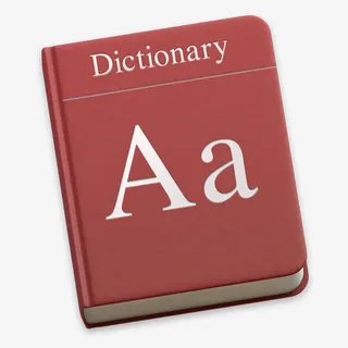 红色卡通手绘字典dictionary免抠