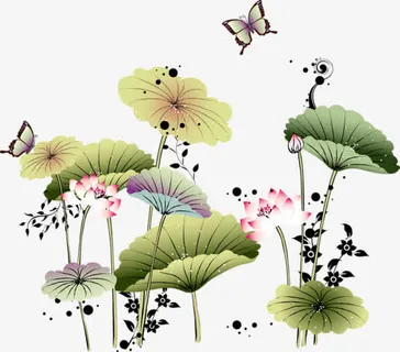 中国风荷花免抠