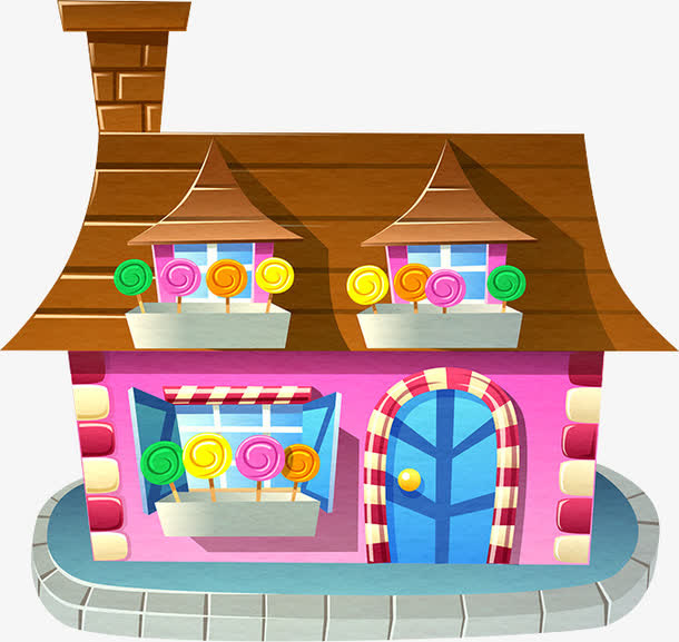 卡通糖果小屋免抠