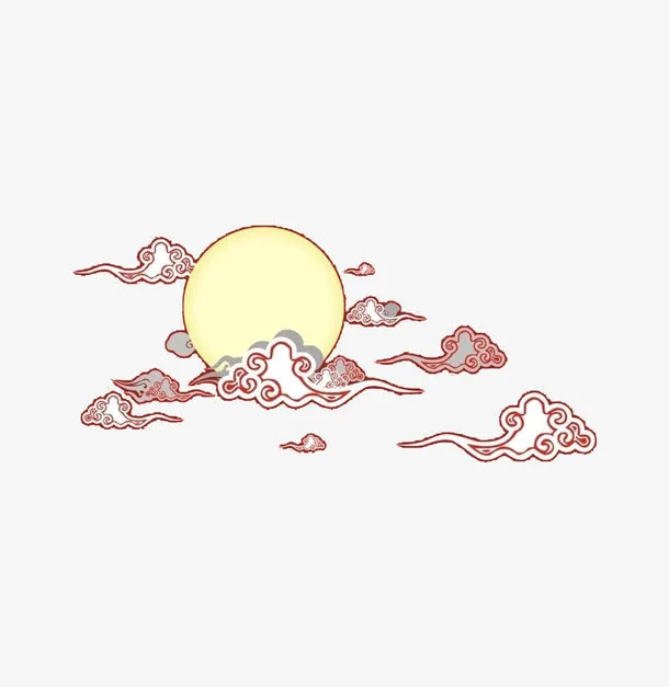 月亮云朵免抠