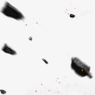 飞溅模糊黑色石头免抠