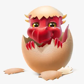 蛋壳里的恐龙免抠