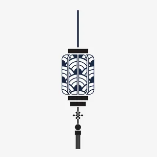 卡通手绘黑色的灯笼免抠