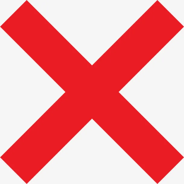 矢量手绘红色X免抠