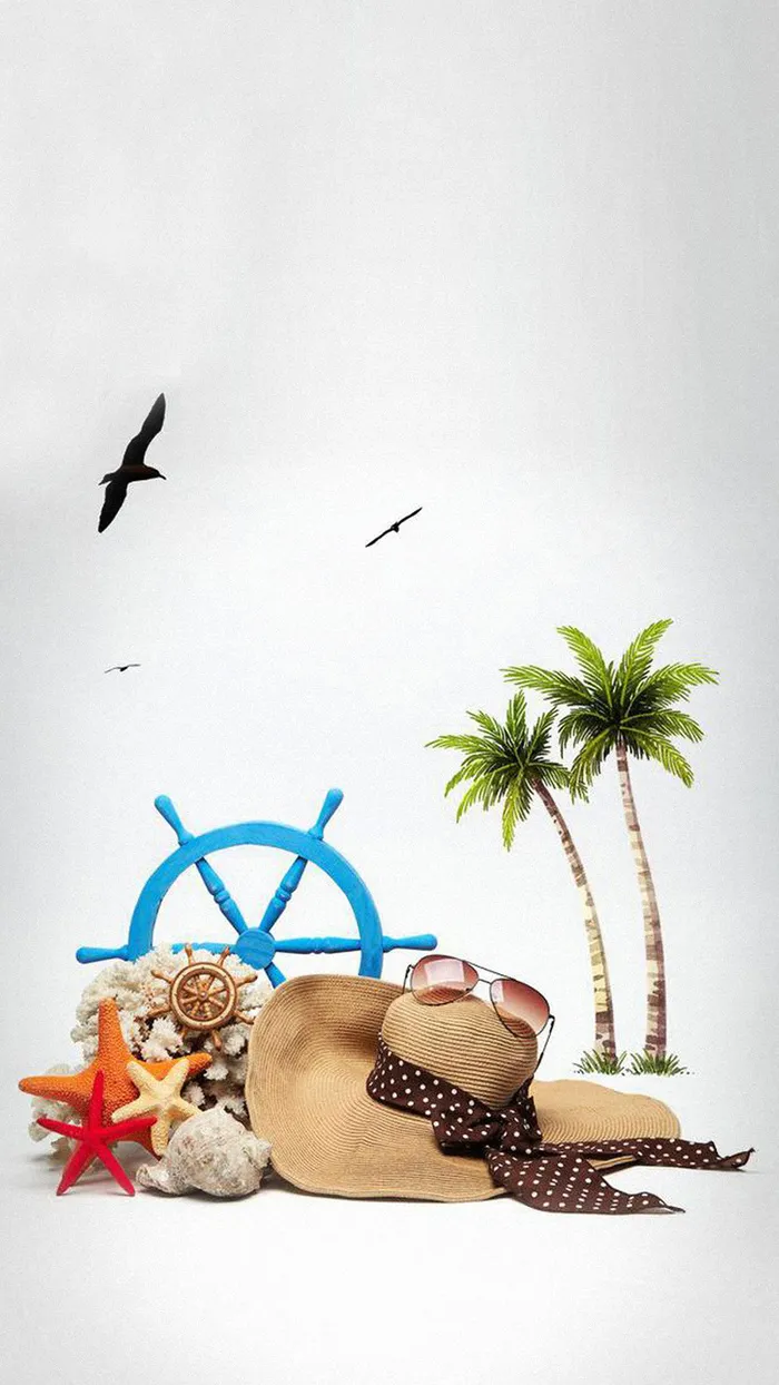 清新海滩H5背景高清