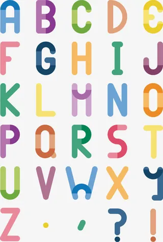 矢量图彩色英语字母免抠