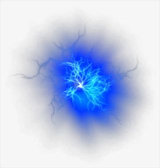 蓝光闪电耀眼光效PNG免抠