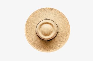 黄色防晒黑带子农民草帽实物免抠