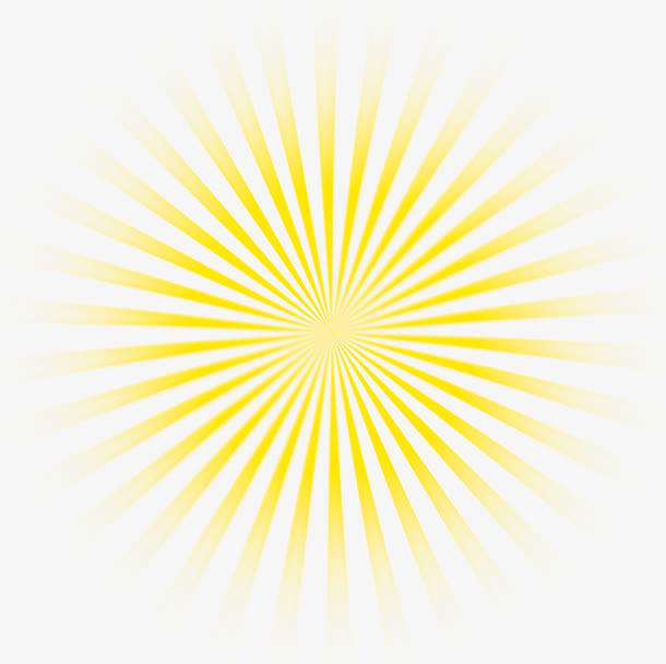 夏日放射性黄色光效免抠