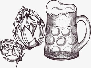 矢量手绘啤酒免抠