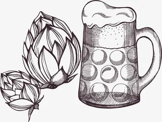 矢量手绘啤酒免抠