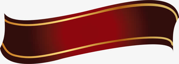 咖啡色线条绸带免抠