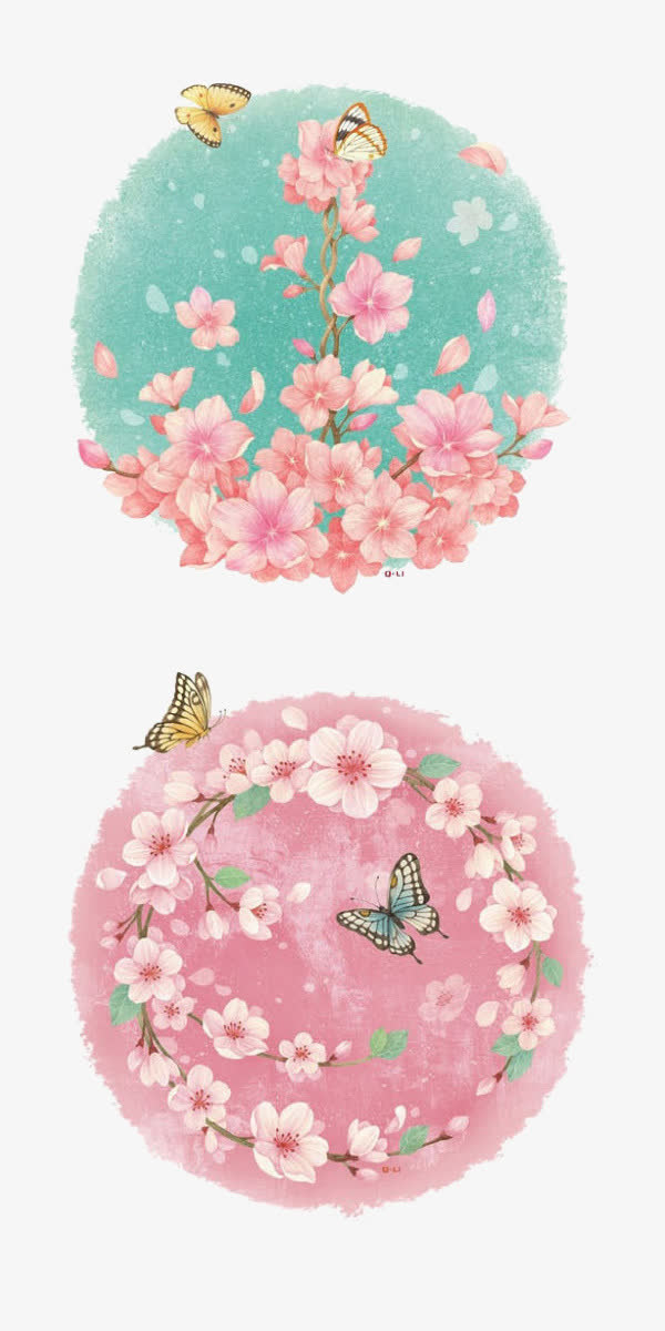桃花花团免扣素材免抠