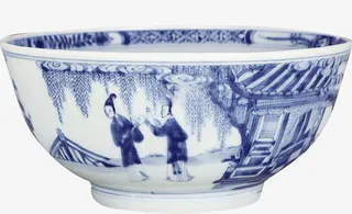 水墨青花瓷碗免扣png素材免抠