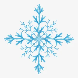 手绘水彩雪花花纹素材免抠