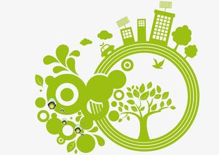 地球与城市剪影免抠