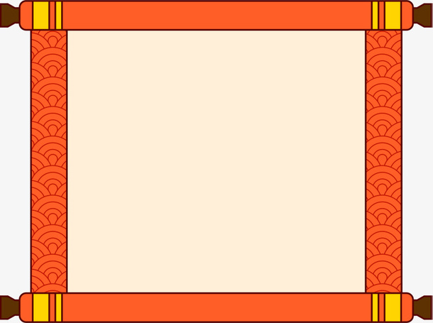 中国古风国潮卷轴插画免抠