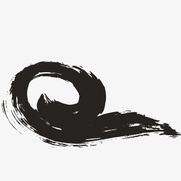 矢量圆形毛笔笔触免抠
