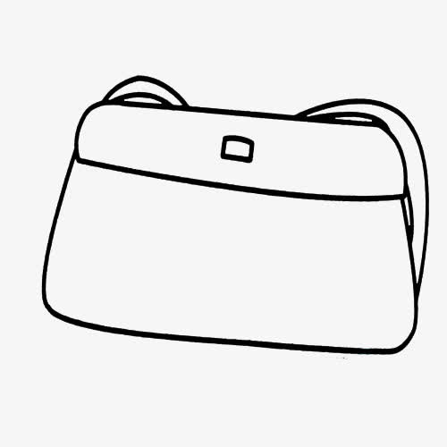 女士单肩包简笔画免抠图标元素