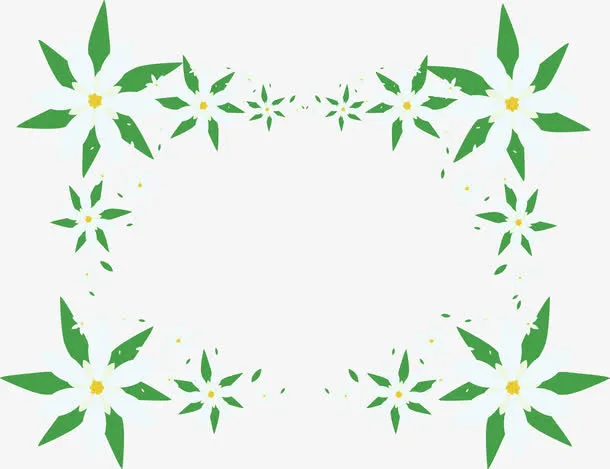 白色花朵标题框免抠