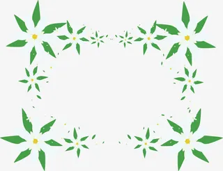 白色花朵标题框免抠