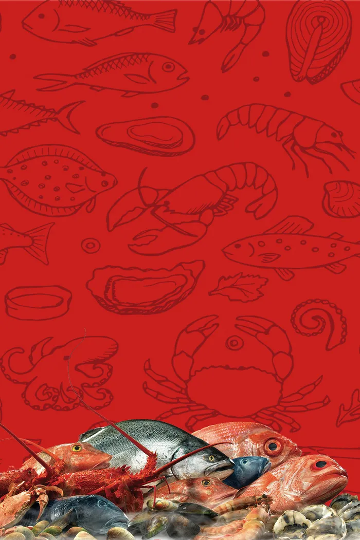 美味海鲜红色纹理高清