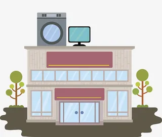 手绘电器超市免抠图免抠