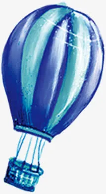 蓝色冰爽氢气球免抠