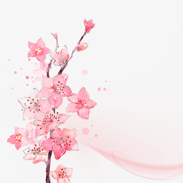 情人节浪漫桃花素材图片免抠