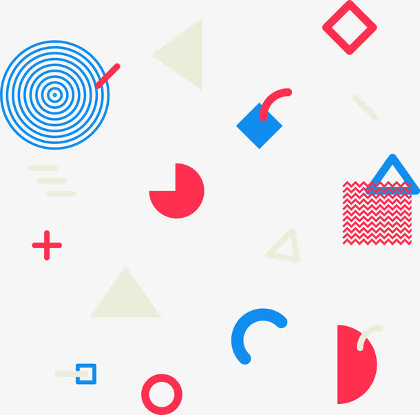 孟菲斯风格手绘形状几何形状装饰免抠