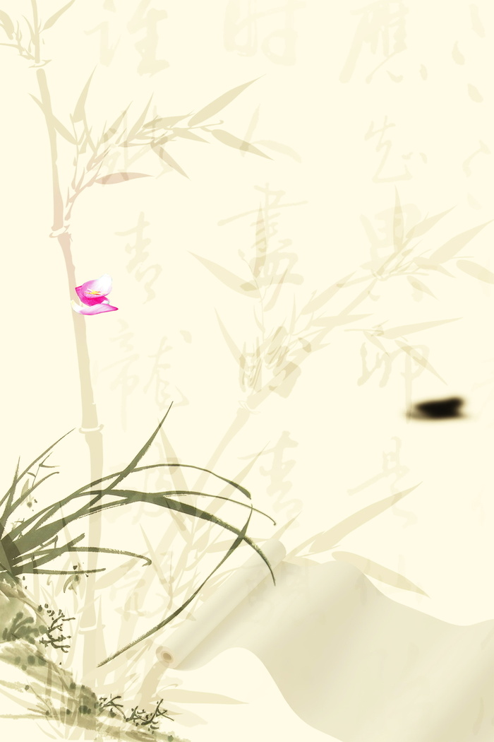 水墨竹子背景模板高清