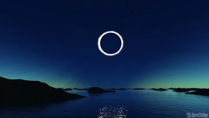 夜空深蓝河边背景素材高清