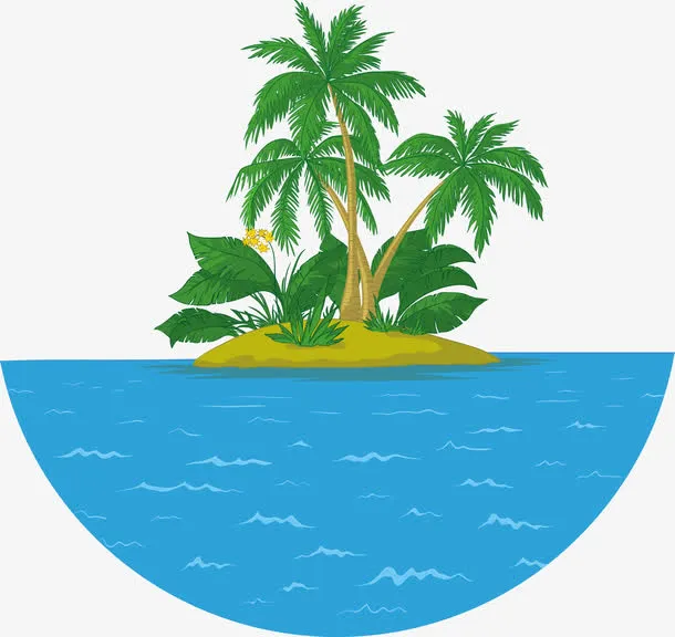 夏季椰子树岛矢量免抠