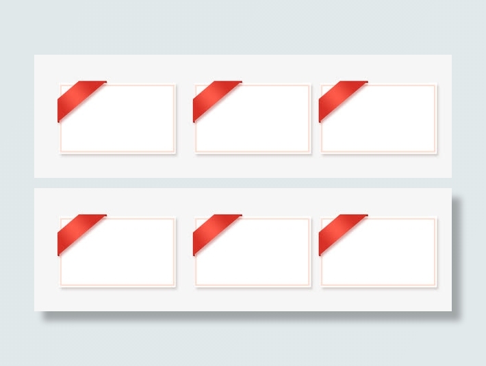 浪漫风红色标框免抠