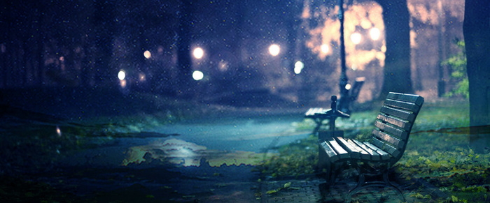 晚上公园夜景风景背景高清