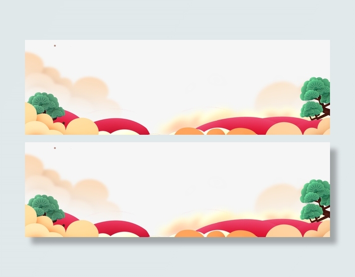 卡通红色新年底部装饰免抠