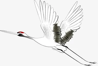 水墨画中的仙鹤免抠